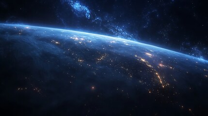 Majestic Planet Shines Brightly In Vast Cosmic Darkness Glowing In Celestial Scene