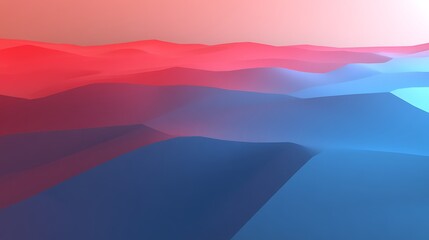 Abstract Red And Blue Gradient Landscape