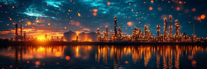 Naklejka premium The morning view of the Propane plant