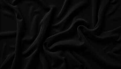 Obraz premium Luxurious black silk texture flowing gently, elegance and sophistication