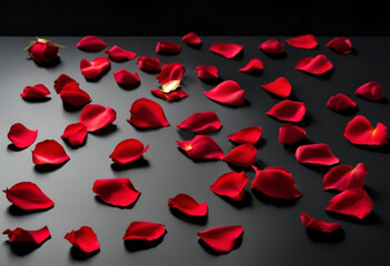 petals of a red rose on a dark background
