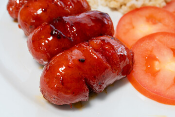 Sweet longaniza sausage close up.