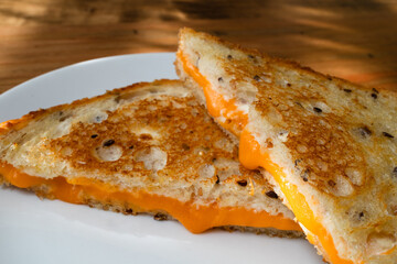 Grilled cheese sandwich close up