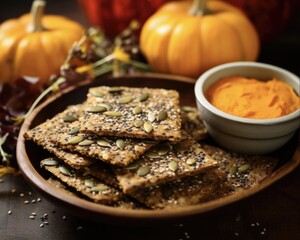 Crunchy and Healthy Homemade Seed Crackers with Sunflower, Pumpkin, Chia, Sesame, and Flax Seeds for Extra Protein