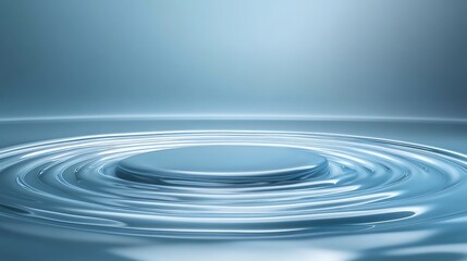 Abstract Platform in Serene Blue Water Ripples