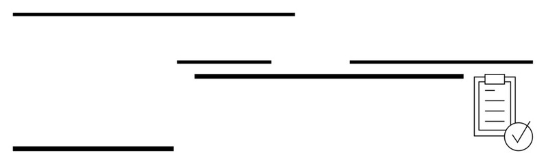 Straight lines and clipboard with a checklist emphasize structure, organization, and efficiency. Ideal for productivity, goal-setting, planning, business strategy, task management, workflow abstract