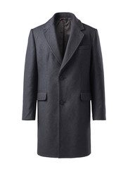 Dark Wool Overcoat, Elegant Design, Classic Style isolated transparent background cutout