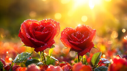 Obraz premium Attributes of lovers. Hearts, flowers, candles.