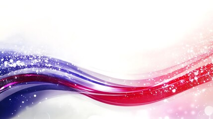 Abstract Red Purple Wave Design With Sparkling Lights