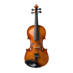 Obraz premium Violin wooden orange handcrafted musical instrument isolated transparent background cutout