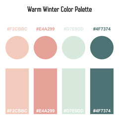 Warm Winter Color Palette with color code in vector format