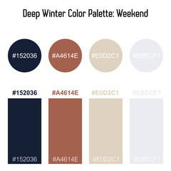 Deep Winter Color Palette with color code in vector format