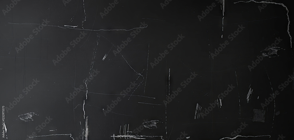 Poster dark textured surface displaying various scratches and markings is illuminated by ambient light, add