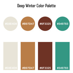 Deep Winter Color Palette with color code in vector format