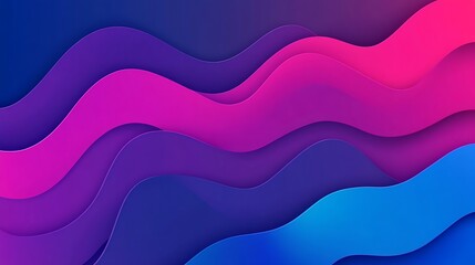Abstract Wavy Layers of Vibrant Purple and Blue Hues