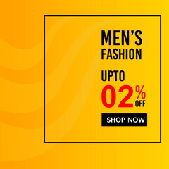 Discount banner for Men's Fashion UPTO 2% Off. Shop Now button 