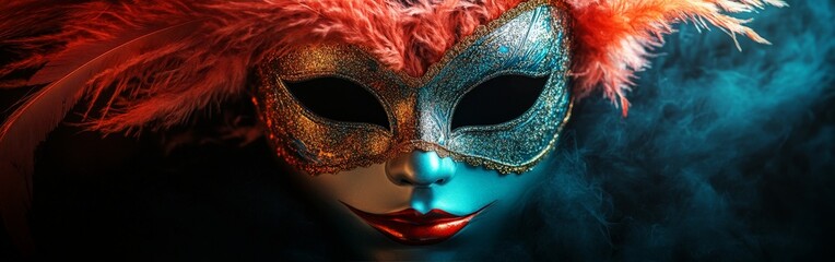 A luxurious black and gold masquerade mask with ornate designs and feathers, highlighting elegance and mystery.