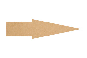 Arrow with texture of parchment paper isolated on white