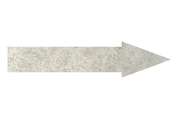 Arrow with texture of silver material isolated on white