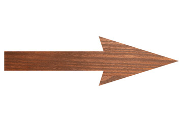 Arrow with wooden texture isolated on white