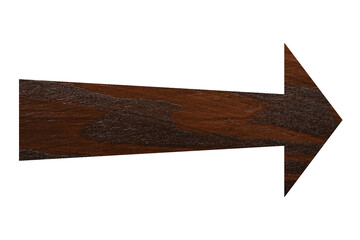 Arrow with wooden texture isolated on white