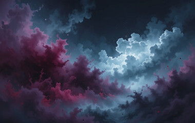 
Black dark purple red burgundy wine magenta maroon plum watercolor water. Abstract art colorful background. Chaos daub stain grunge dirty smoke fog.Fantasy dramatic storm night sky with clouds.Design
