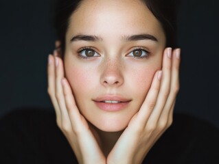 portrait of a young woman with flawless skin