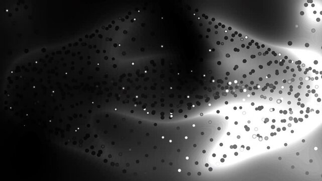 Dark gray gradient with glowing circles and wavy lines background