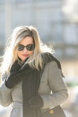 Portrait of a glamorous business woman in the street