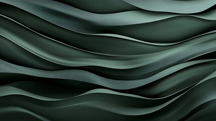 Obraz premium Abstract Dark Green Wavy Fabric Pattern Design