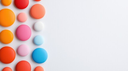 Colorful Round Shapes on White Background for Creative Projects