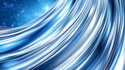 Abstract Blue Swirling Lines Against Starry Night