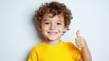 happy child giving a thumbs up