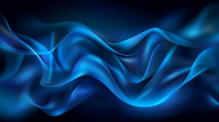 Obraz premium Abstract Blue Waves Flowing Design