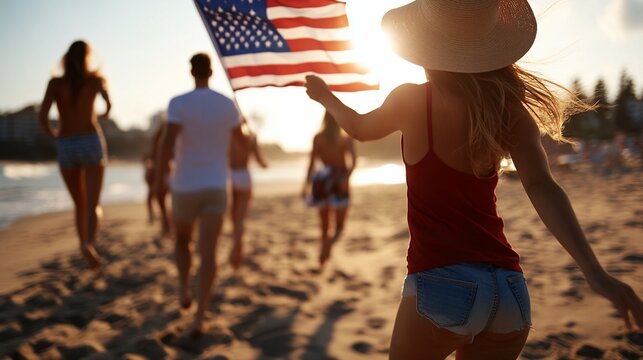 Beach Celebration: Patriotism and Summer Fun