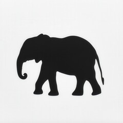 Fototapeta premium silhouette of an elephant walking on a white background