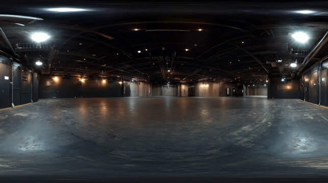 dark empty abstract hall studio full 360 degree envitonment map panorama 3d render illustration hdri hdr vr
