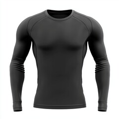 Long-sleeve thermal running shirt with a sleek fit, centered on a clean white background