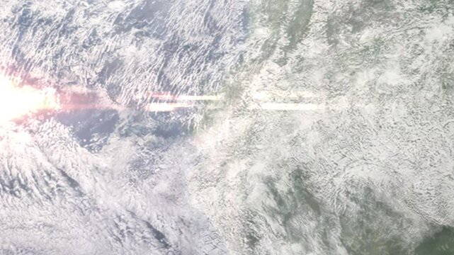 Zooming in on Ambato, Suriname frome space - Perfect for Travel Intros and Backgrounds. Realistic 3D Animation.