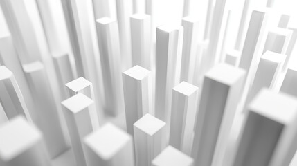 Fototapeta premium falling white column blocks abstract domino concept 3d render illustration