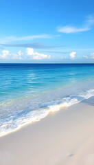 Fototapeta premium sand and Caribbean sea, enhance, with white tones