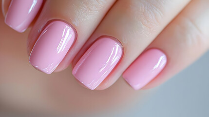 Close-up of pink manicured nails