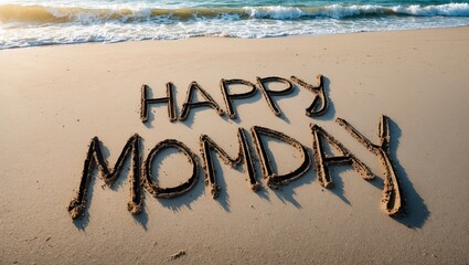 Fototapeta premium sandy beach with the words 