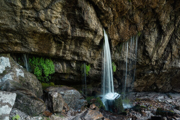 water falling from a cliff