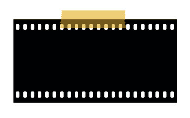 Filmstrip sticky notes vector image. Paper sticky memo notes hand drawn illustration in sketch style clipart isolated. Negative film filmstreifen. Photo filmstrip blank filter. Editable camera roll.