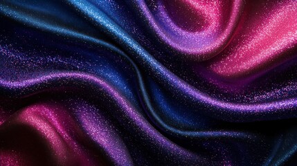 Shimmering blue & pink fabric draped, abstract background, textile use