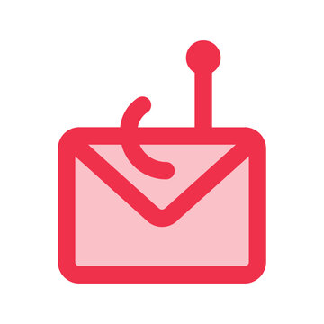 red email envelope with phishing hook clip art preview