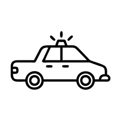 Police Car Icon for Law Enforcement and Security Themes