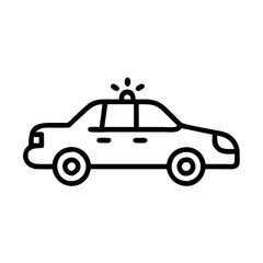 Obraz premium Police Car Icon for Law Enforcement and Security Themes