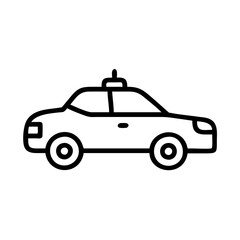 Police Car Icon for Law Enforcement and Security Themes